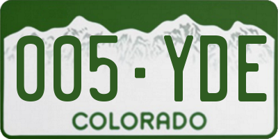 CO license plate 005YDE