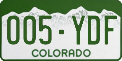 CO license plate 005YDF