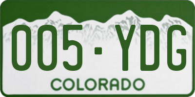 CO license plate 005YDG