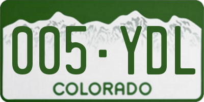 CO license plate 005YDL