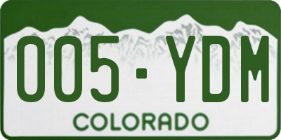 CO license plate 005YDM
