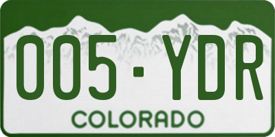 CO license plate 005YDR