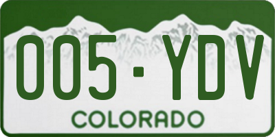 CO license plate 005YDV