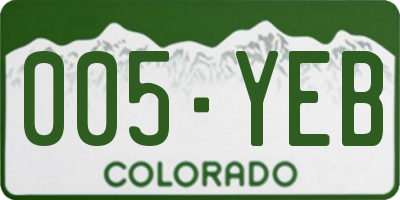 CO license plate 005YEB