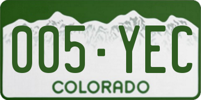 CO license plate 005YEC