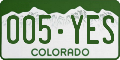 CO license plate 005YES