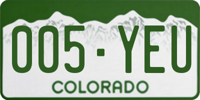CO license plate 005YEU
