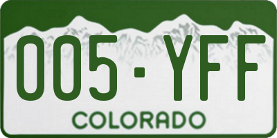 CO license plate 005YFF