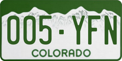 CO license plate 005YFN