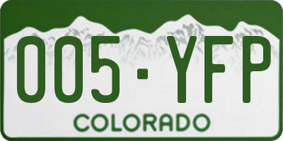 CO license plate 005YFP
