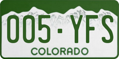 CO license plate 005YFS