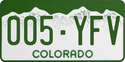 CO license plate 005YFV