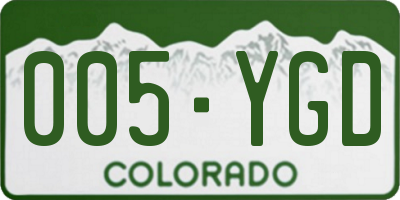 CO license plate 005YGD