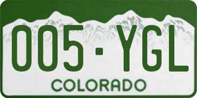 CO license plate 005YGL