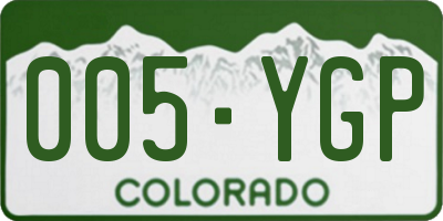 CO license plate 005YGP