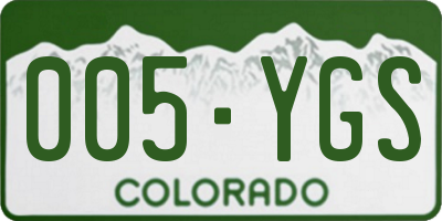 CO license plate 005YGS