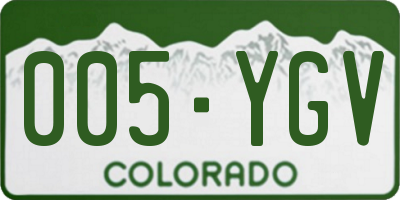 CO license plate 005YGV