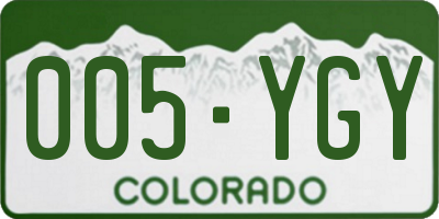 CO license plate 005YGY