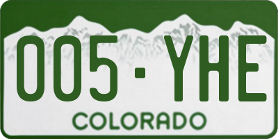 CO license plate 005YHE