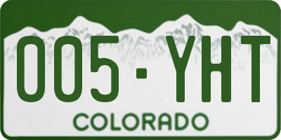 CO license plate 005YHT