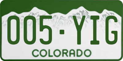 CO license plate 005YIG