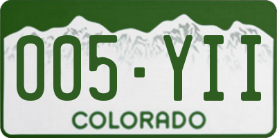 CO license plate 005YII