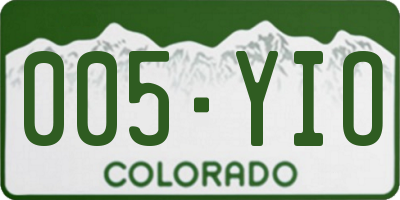 CO license plate 005YIO