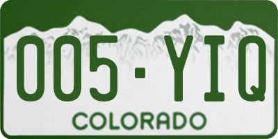 CO license plate 005YIQ