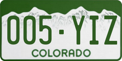 CO license plate 005YIZ