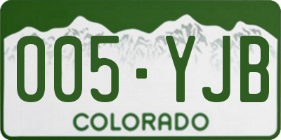 CO license plate 005YJB