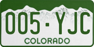 CO license plate 005YJC