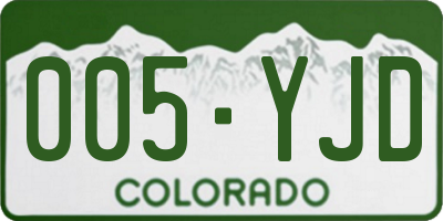 CO license plate 005YJD