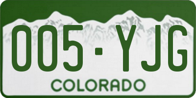 CO license plate 005YJG