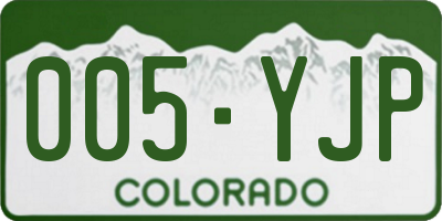 CO license plate 005YJP