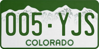 CO license plate 005YJS