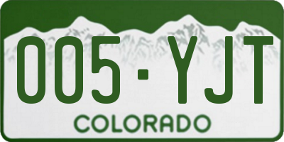 CO license plate 005YJT