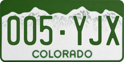 CO license plate 005YJX