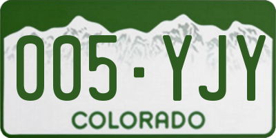 CO license plate 005YJY