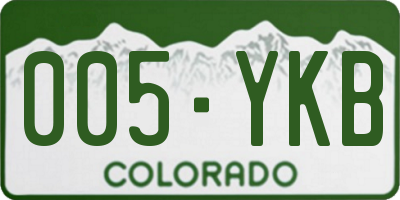 CO license plate 005YKB