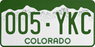 CO license plate 005YKC