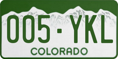 CO license plate 005YKL