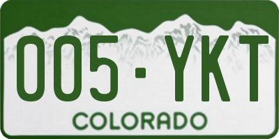CO license plate 005YKT