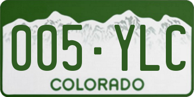 CO license plate 005YLC