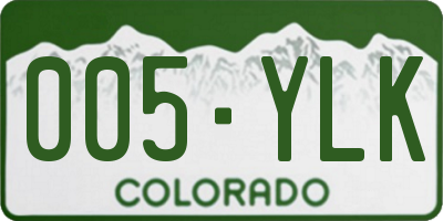 CO license plate 005YLK