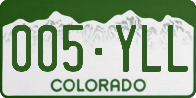 CO license plate 005YLL