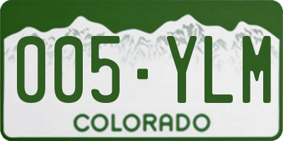 CO license plate 005YLM