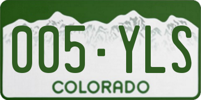 CO license plate 005YLS
