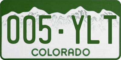 CO license plate 005YLT