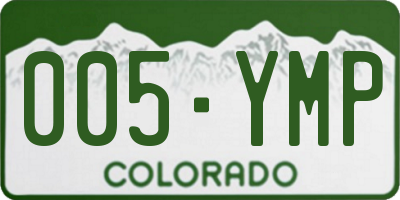CO license plate 005YMP