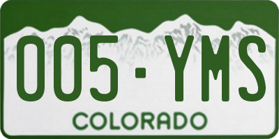CO license plate 005YMS